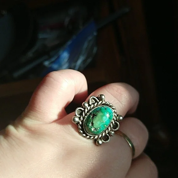 Native American sterling silver 925 turquoise ring vintage - Picture 10 of 13